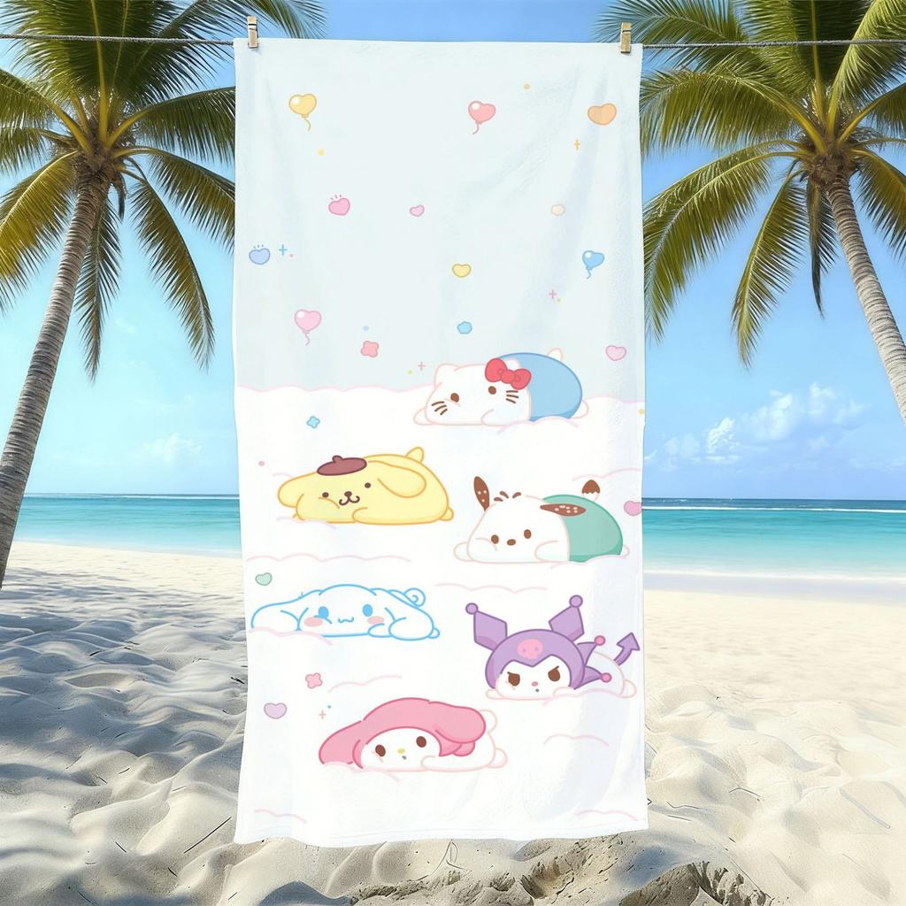 Cute Cartoon Printed Microfiber Beach Towel Quick Dry Bath Towel For Adults Kids Swimming