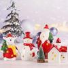 Ceramic Christmas Night Light Cute Projector Lamp Christmas Snowman Statue New Year