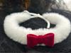 Wine Red Plush Collar Choker with Bell & Bow - Christmas Date Night Accessory