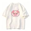 Koreanstyle Cute Little Pig Print Casual Womens Tshirt Outdoor Loose Style Trendy Mens and Womens Shortsleeved Top