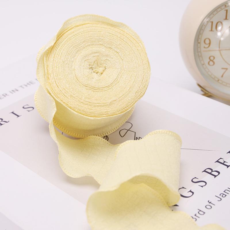 Panglică de In de Calitate Superioară: Volane elastice plisate de 4 cm pentru buchet de Ziua Mamei sau ambalaj cutie tort.