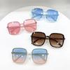 Vintage Rice Nail Square Sunglasses Round Face Ladies Anti-ultraviolet Sunglasses Big Frame Sun Glasses Gafas De Sol Para