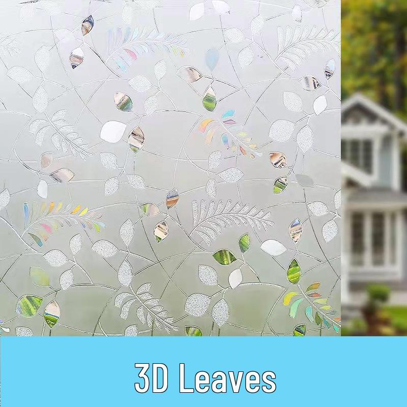 Iridescent Tulip Static Cling Window Film - Frosted Sunshade & Heat Insulation