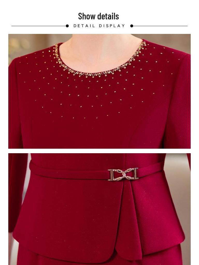 2026 Spring Wedding Stylish Mother-In-Law Dress: High-End Formal Fashion for Middle-Aged Women