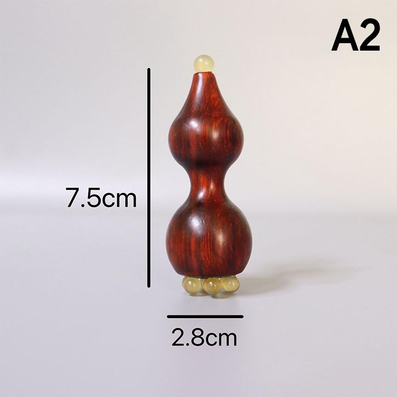 1PCS Facial Massager Point Massage Stick Calabash Shaped Brass Skincare Sandalwood Gua Sha Tool For Face And Eye Area