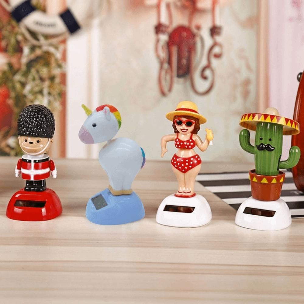 Cartoon Home Ornament Gift Flip Flaps Toy Solar Powered Shaking Moving Swing Dancing