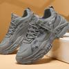 Men Leather Chunky Dad Sneakers, Breathable Fashion Student Work Casual Athletic Shoes
