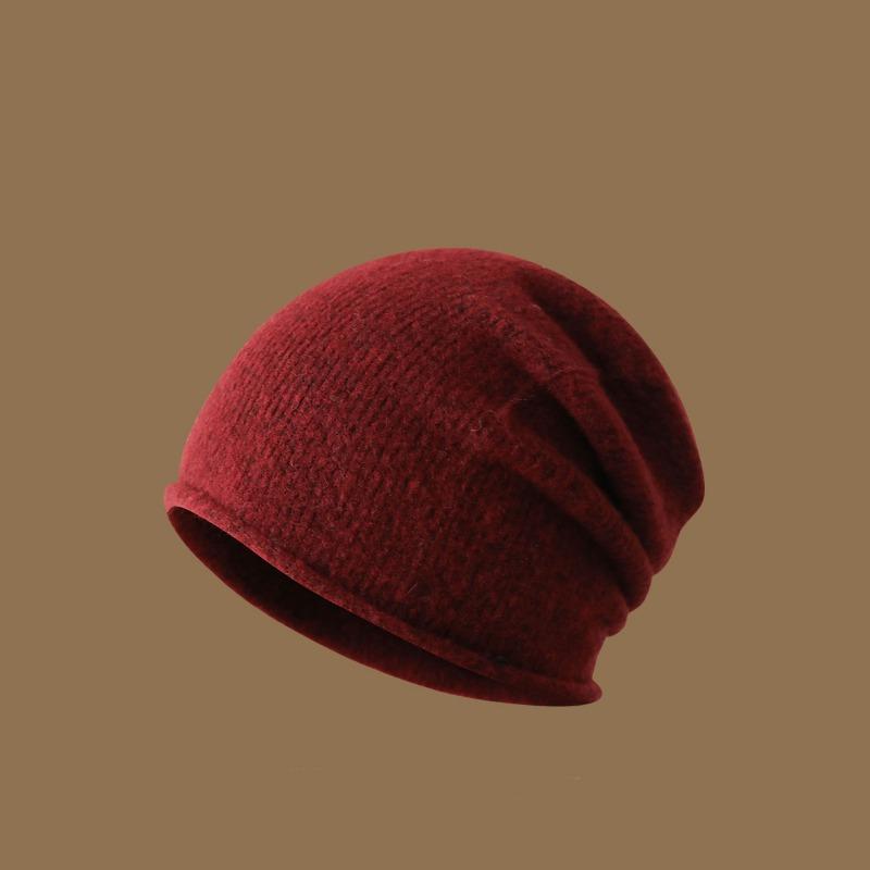 Autumn and winter soft pile hat women's warm baotou hat bare solid color cold hat women's hipster pullover hat
