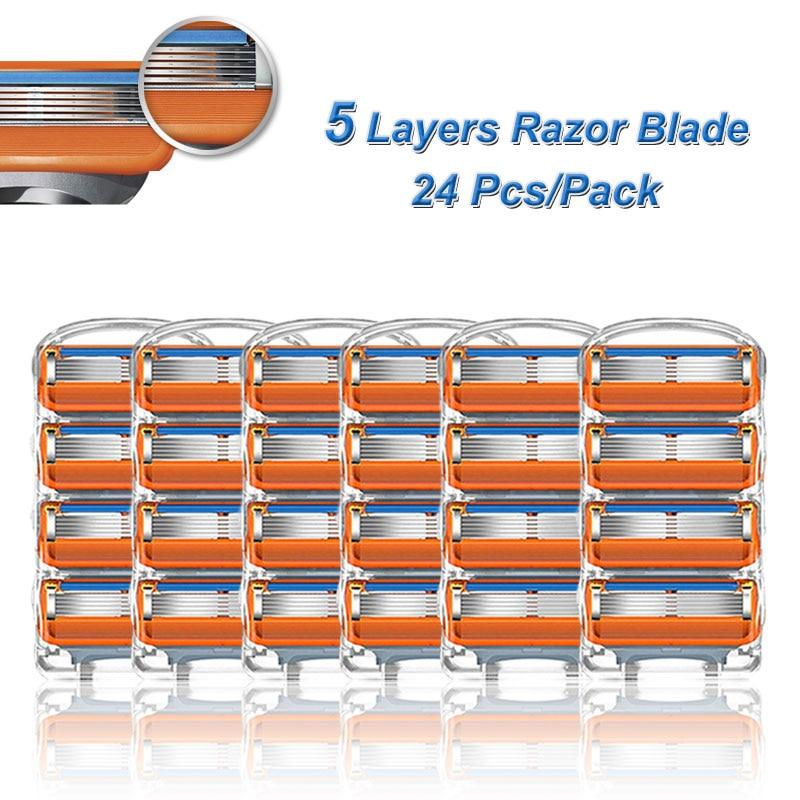Replacement Shaving Cartridges for Selected 5-Blade Snap-On Razor Handles