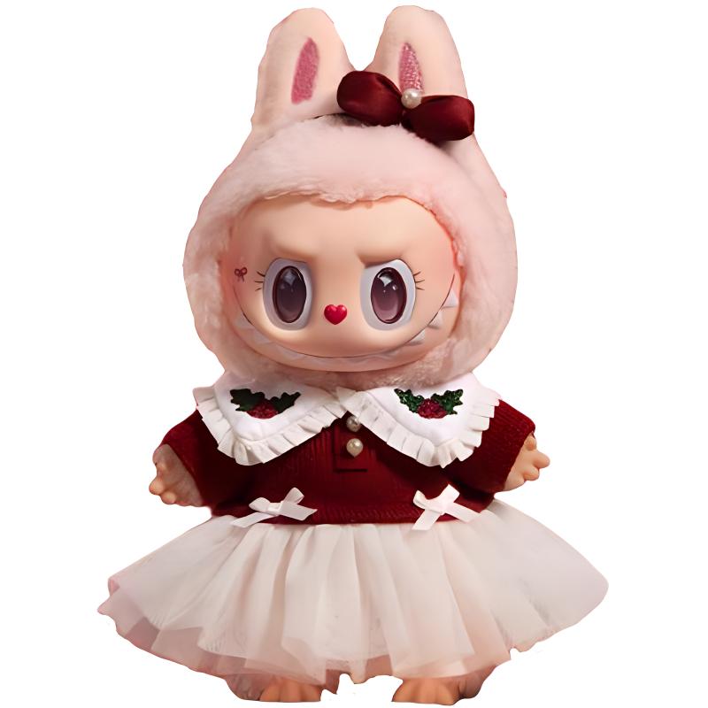 New POP MART Labubu Shimmering Fairy Tale Collection MOKOKO Christmas Rubber Plush Trendy Figures 18cm PPPMT-2411-0075