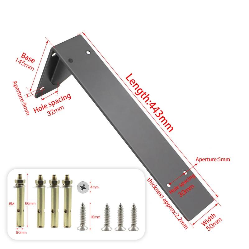 2 Pieces Heavy Duty Mantel Brackets, Large Metal Shelf, Wall Mounted Floating Triangle Hand Welded Countertop Holder, Load 250KG