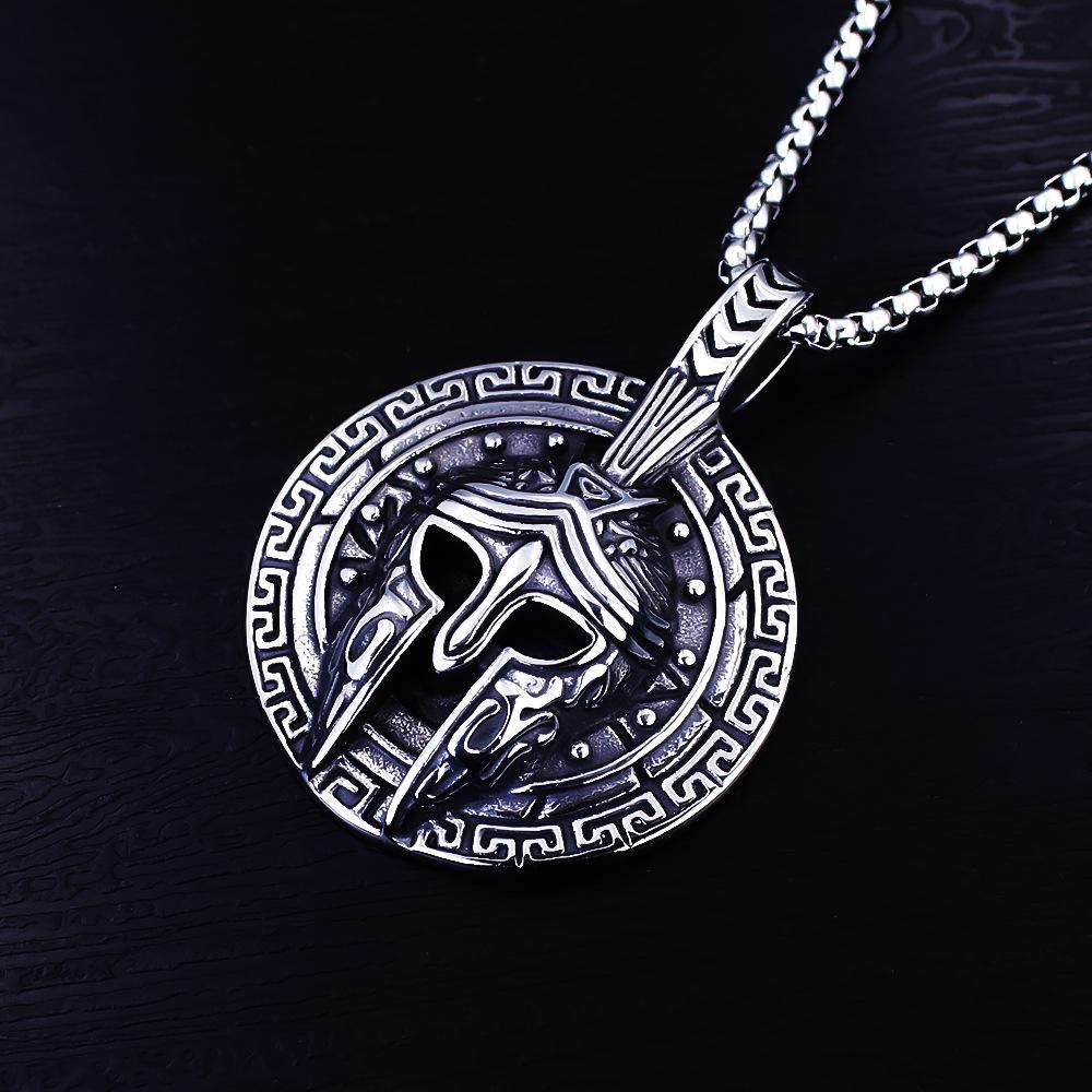 Necklace Vintage Egyptian Pharaoh Knight Mask Helmet Pendant