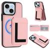 For iPhone 15 Plus Magnetic Case TPU + PU Leather Phone Back Cover with Detachable Card Holder