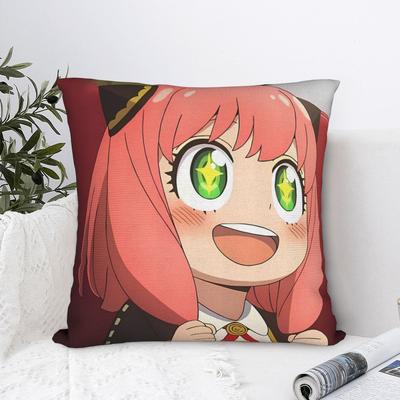 Cute AAnyaa Anime Pillowcases Vintage Pillow Case For Sofa Couch Bed Living Room Comfy Pillow Cover