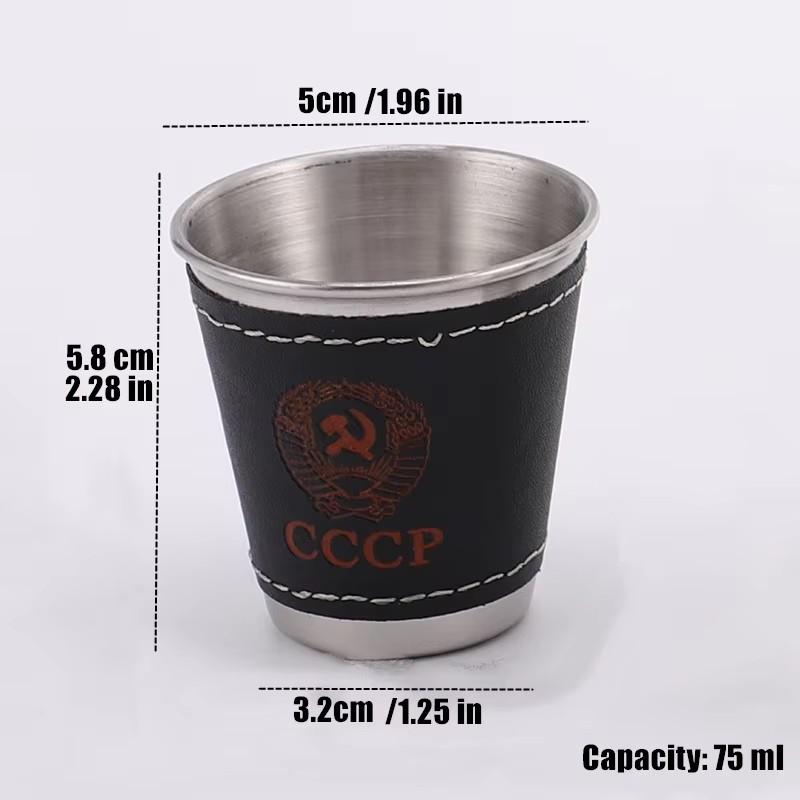 Kieliszek do wódki, 304 PU Etui Stal Nierdzewna Kubek na Wino Przenośny na Pas Spersonalizowany Kieliszek do Likierów i Alkoholi 4 szt. Zestaw Kieliszków do Shotów 70ml