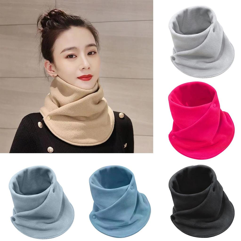 Winter Fleece Neck Scarf Thickened Warm Autumn Winter Neck Scarf Women's Plush Scarves Double Layer Neckerchief Scarf Ring