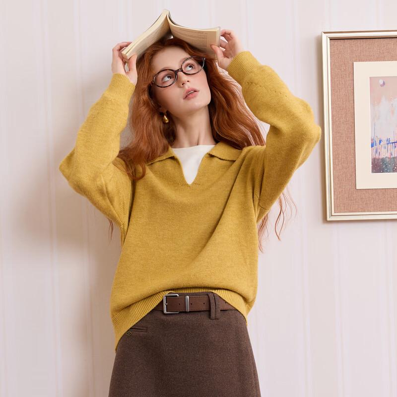 Sancai Anti-static Loose Lapel Knit Sweater