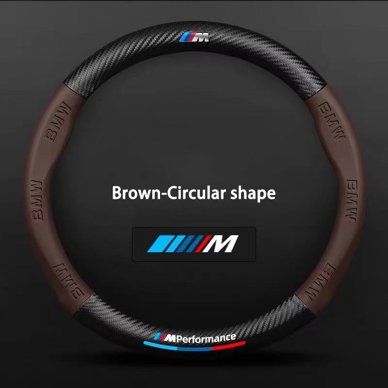 AAAOX1 For BMW M Power M3 M4 M5 E39 E46 E60 E90 F01 F10 F15 F20 F30 X1 X3 X5 X7 Car Anti-slip 3D Embossing Leather Steering Wheel Cover
