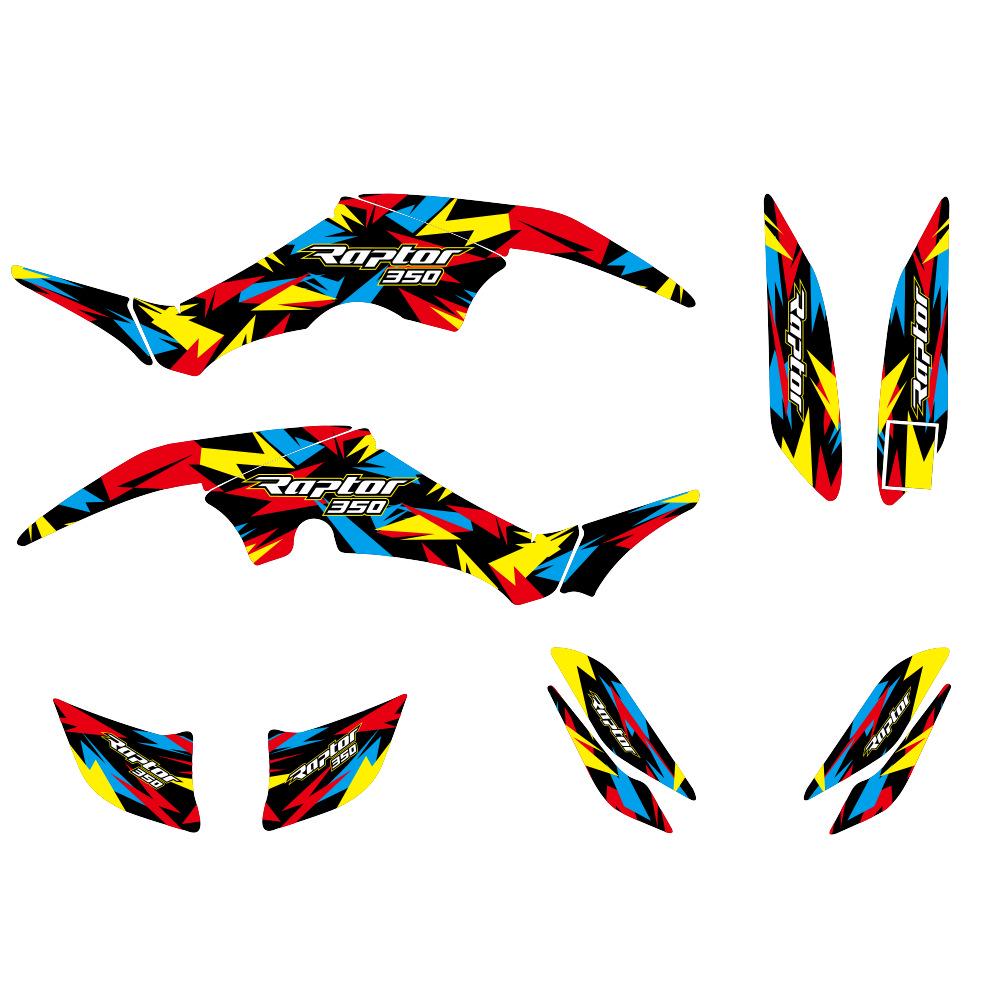 Full Set of Graphic Background Stickers for Yamaha Raptor 350 ATV YFM350