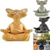 Whimsical Buddha Cat Figurine Hand Painted Resin Collectible Home Decor Gift
