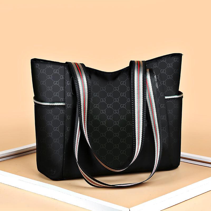 Dámská velkokapacitní voděodolná taška Oxford Cloth Nylon plátěná taška přes rameno Tote Bag Kabelka