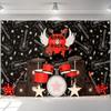 LS Rock Band Background Electronic Musical Instrument Kids Adult Photogrpahy Decor Child Photocall Prop Shining Stars Backdrop