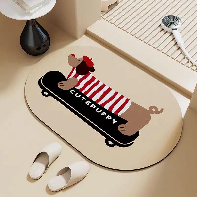 Dachshund Floor Mat, Diatom Mud Suction Mat At The Door Of The Bathroom, Toilet, Toilet Easy To Take Care Of, Foot Mat, Bathroom Carpet