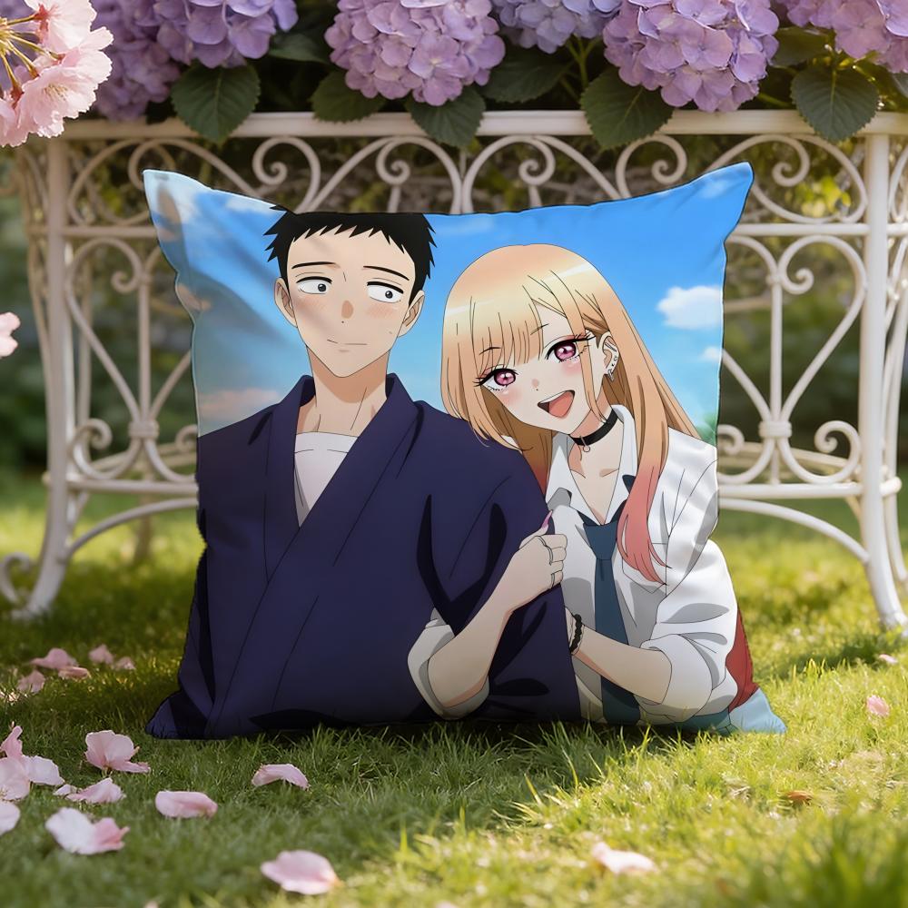 Anime D-Dress-Up D-Darling Cushion Cover Home & Car Dual-Scene Pillow Cover: Reversible for Premium Comfort