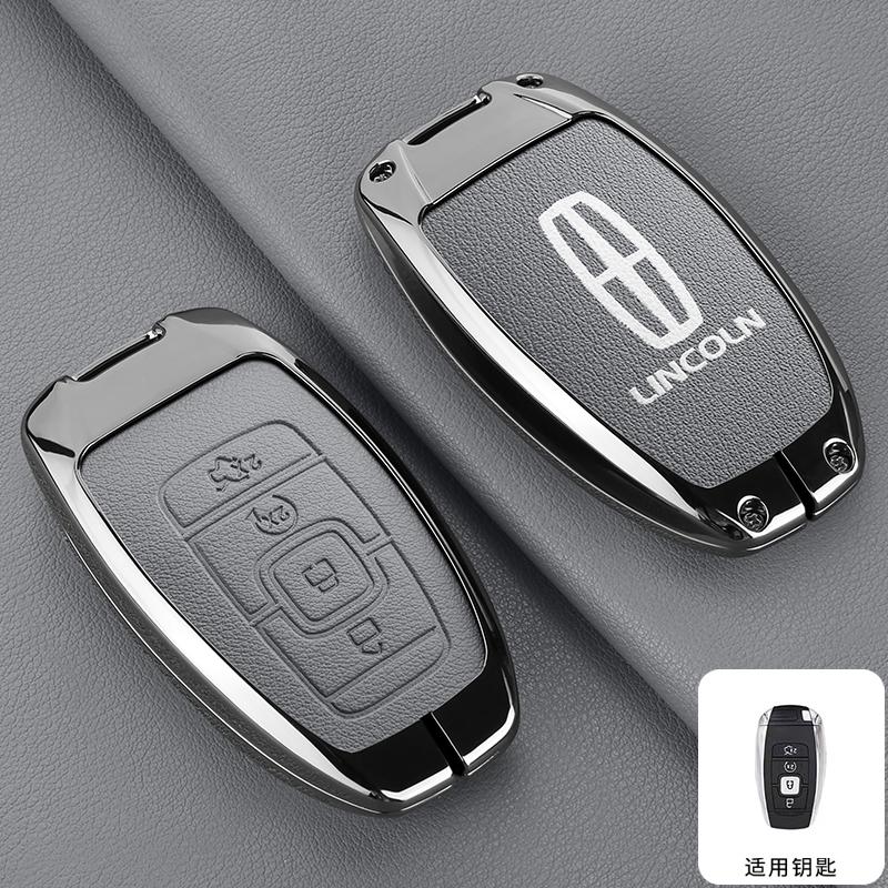 Car Key Cover Case Bag For Lincoln Continental MKC MKZ MKX Navigator Z Nautilus Aviator Corsair 2017 2018 2019 2022 Keychain m1