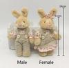 2pcs/lot 11cm Couple Bear Rabbit Plush Toys Stuffed Dolls Floral Cloth Teddy Bear Rabbit Keychain Pendants Gift for Lovers Girls