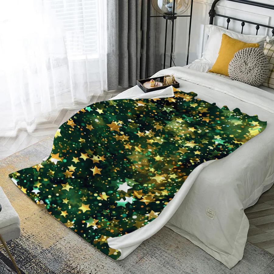 Блестящая Звезда Одеяло Микрофибра Фланелевое Покрывало Одеяло Спальня Гостиная Диван Мягкое И Удобное Украшение Дома 100cmx70cm