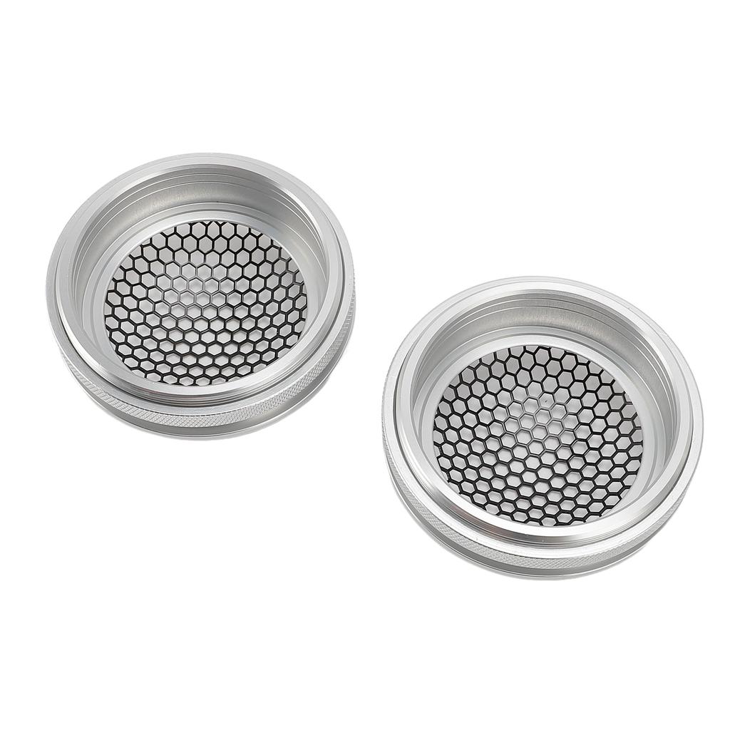 2 ks kryt na reproduktor do auta, mriežka na strop auta, kovová sieťka, ochranný kryt, náhradný, okrúhly, vonkajší priemer 64 mm, strieborný
