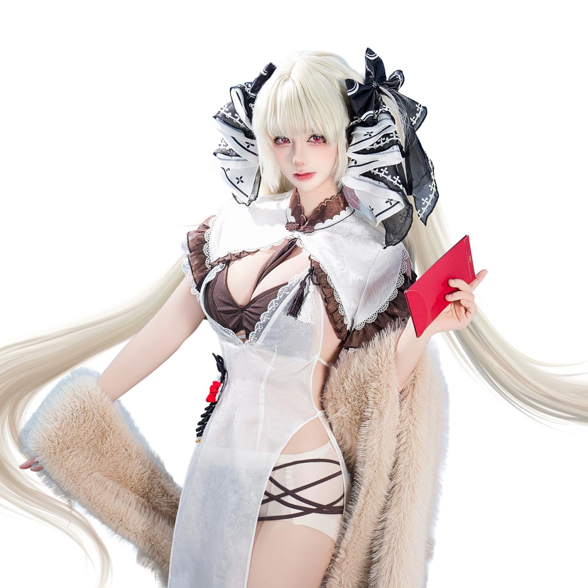 

Pupubanbanya Lavender Formidable Cosplay Costume, Christmas, Halloween Costume, Cheongsam, Sexy Cloak