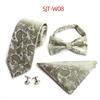 Men'S Waist Tie, Bow Tie, Pocket Towel, Cuff 4-Piece Set, Wedding Gift At Work