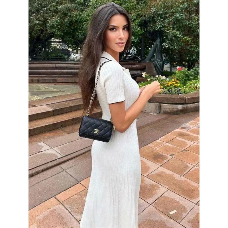Party Collar High Waisted Knitted Dress Lapel High Waist Knitted dress