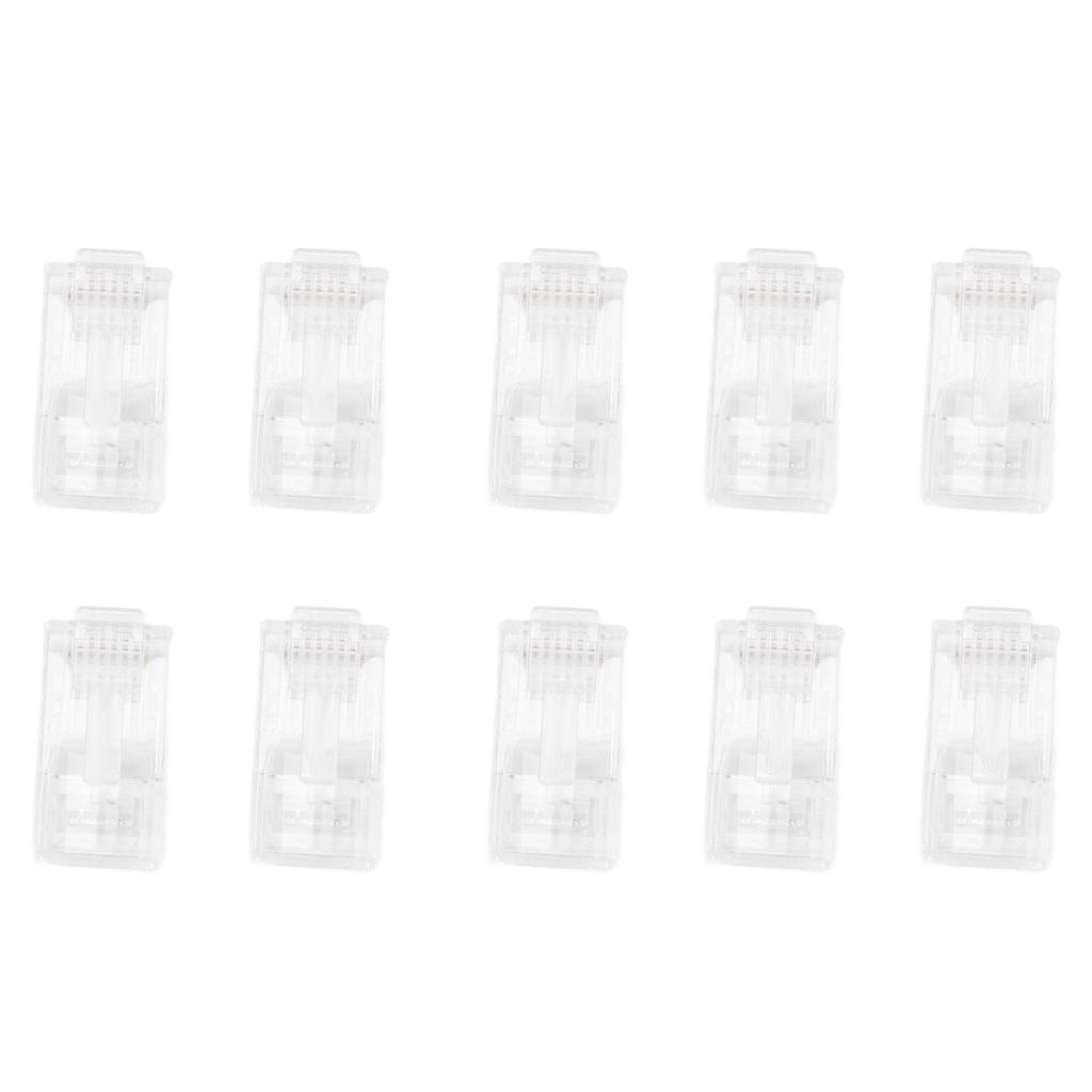 100Pcs TF1013D CAT5 RJ45 Connector 8P8C Ethernet Cable Coupler Crystal Head for Network