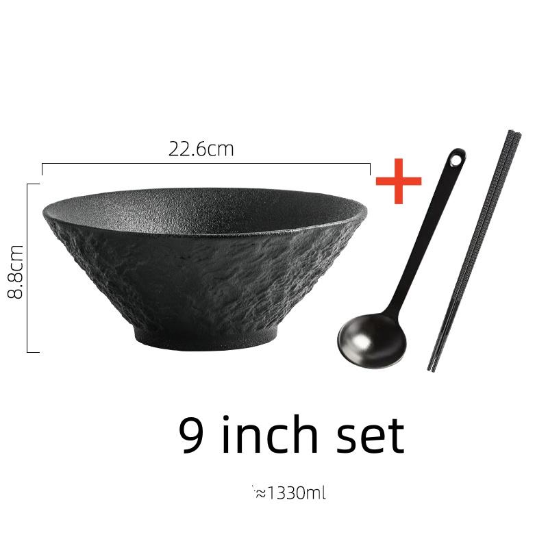 white black Stone Patterned Ceramic Bowl Pasta Bowl Thick Soup Bowl Salad Bowls Dessert Bowls Restaurant Specialty Tableware