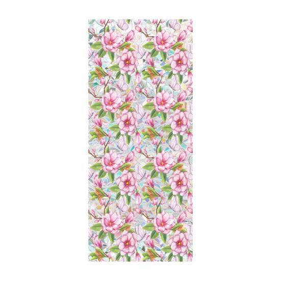 Flower Stained Glass Window Film Lotus Morning Glory Floral Window Cling Removable Decorative Static Sticker UV Blocking Privacy Decals for Living