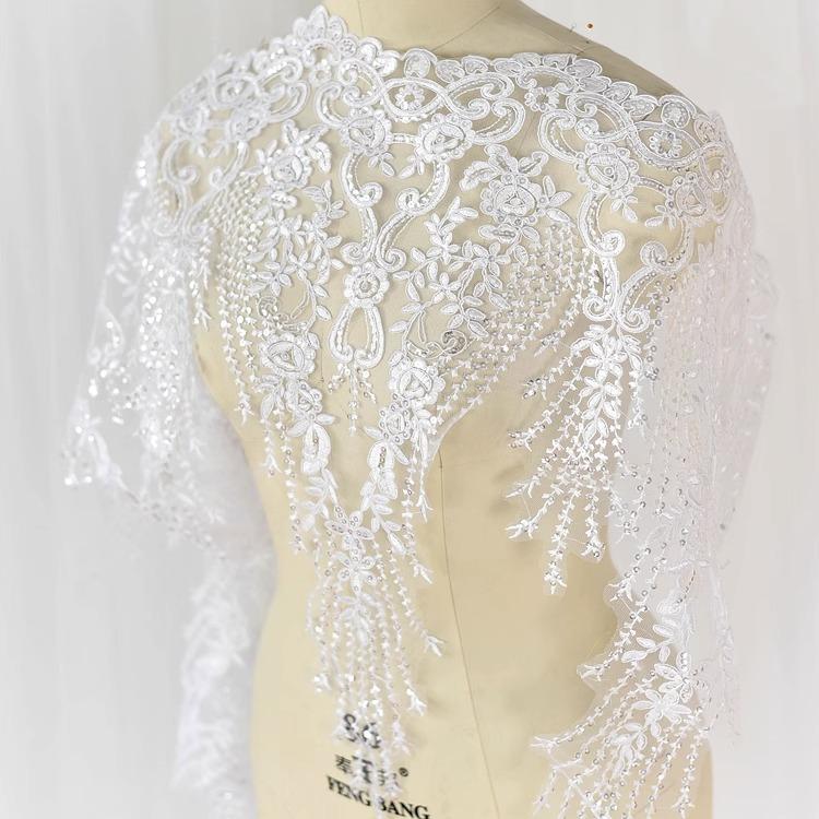 Multi-Colored Sequins Embroidered Lace Accessories, Wedding Dress Handmade Diy Material Clothing Veil Jewelry Decorative Lace