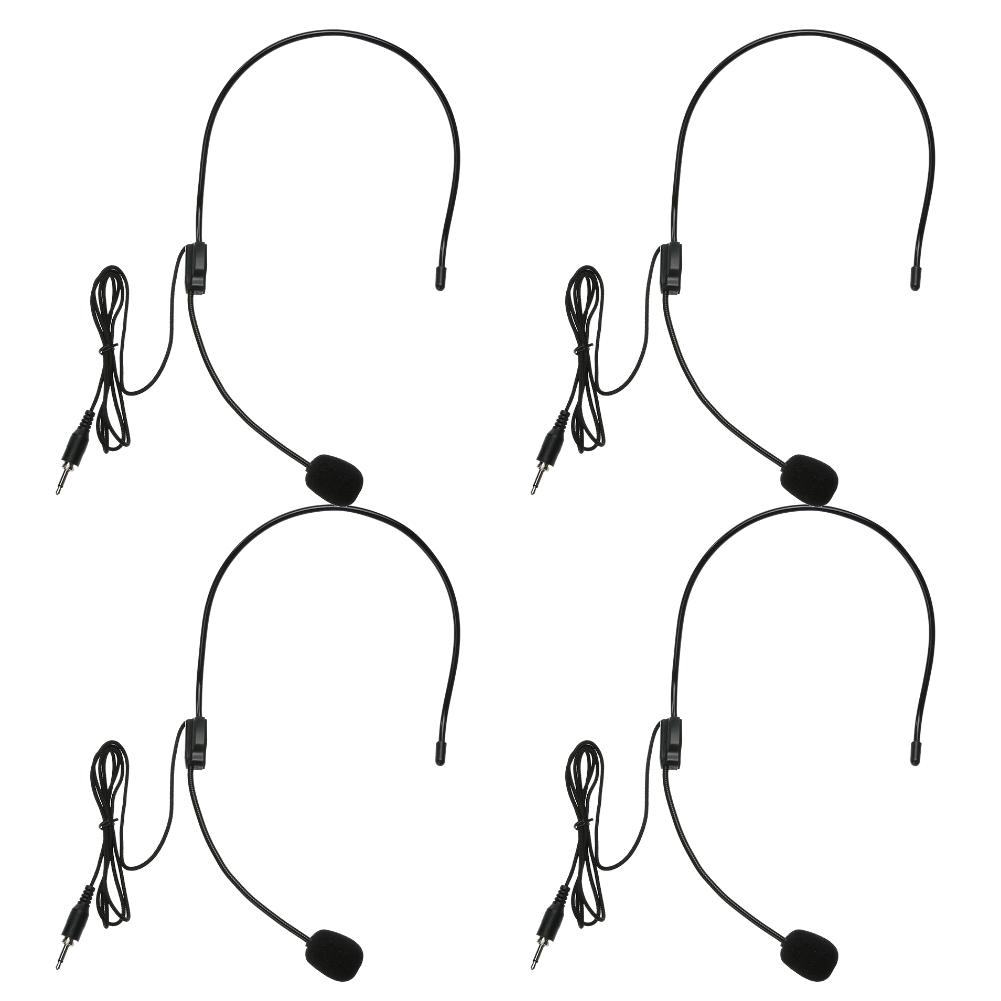 Mini Portable Head Microphone Lightweight Condenser 3.5mm Jack Handsfree Teacher Microphone for Teaching Tour Guide