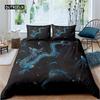 Dragon Purple Nebula Duvet Cover Outer Space Comforter Trippy Bedding Set For Kids Boys Girls Teens Room Decor
