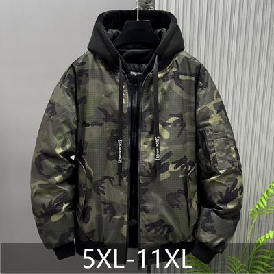 Taglie Forti 5XL-11XL Moda Inverno Cappotto da Uomo con Cappuccio Casual Largo Spesso Caldo Oversize Capispalla Giubbotti da Uomo