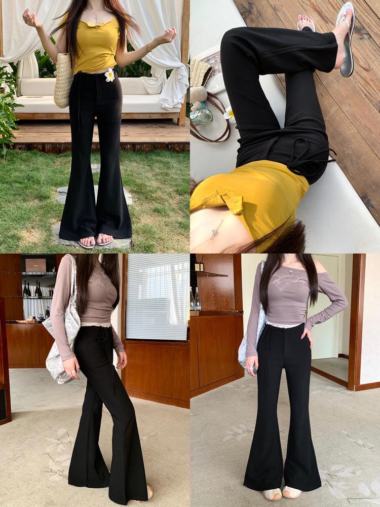 New Korean Style High-Waist Slim Micro-Flare Wide-Leg Pants for Women
