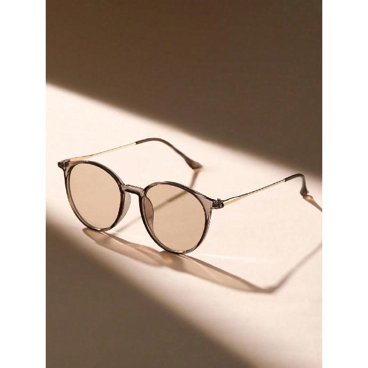 

1 шт. Модні круглі металеві пластикові оправи жіночі сонцезахисні окуляри для чоловіків для повсякденного життя, сонцезахисні окуляри, аксесуари для окулярів. YX9328-T.CHAM.CE