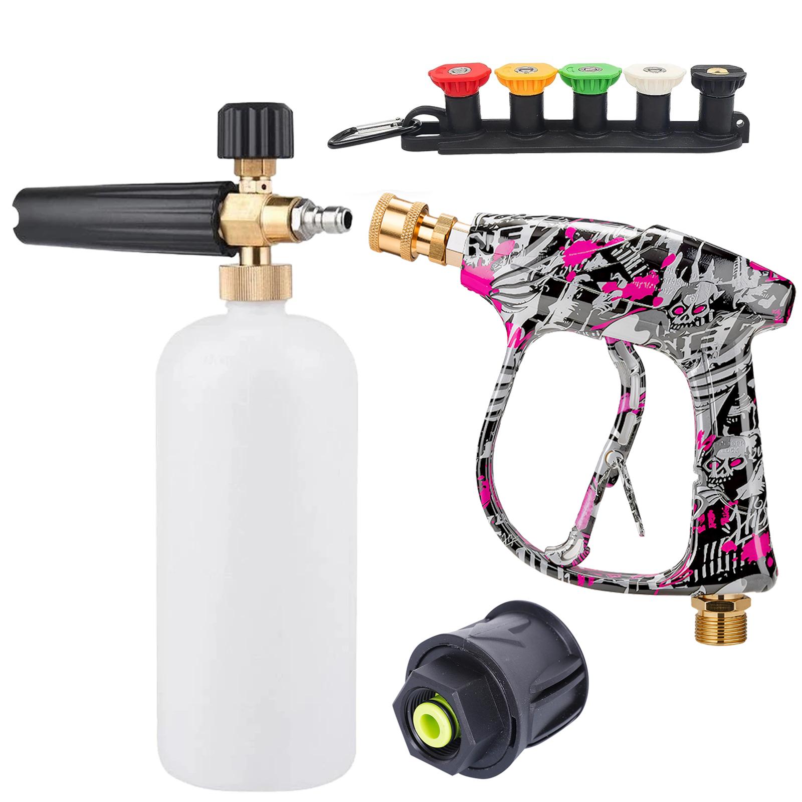 

Graffiti Pressure Washer Gun Set with Foam Cannon and Nozzle Holder for Car Care