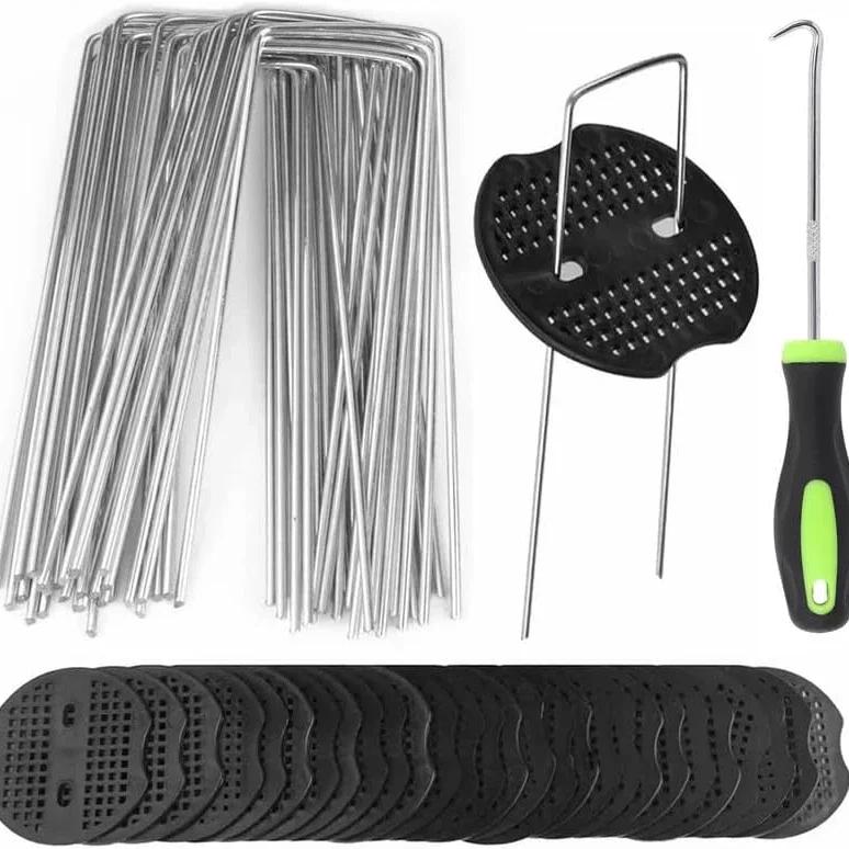 U-shaped Ground Pegs Garden Pegs Heavy Duty Metal Fixing Tools for Securing Weed Control Landscape Fabric Artificial Grass