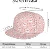 Flat Bill Trucker Hats for Women Men Fashion Comfy Adjustable Pink Cartoon Pig Print Flat Baseball Cap Snapback Cap Dad Hats