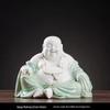 Handmade Ceramic Maitreya Buddha Figurine with Big Belly: Happy Laughing Buddha for Wealth and Home Décor