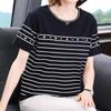 Navava Women NT1554 STriped PoinT Round Neck ShorT Sleeve T shirT