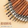 Sandalwood Handle 12-Piece Nail Art Brush Set: Japanese Gel & Lace Brushes